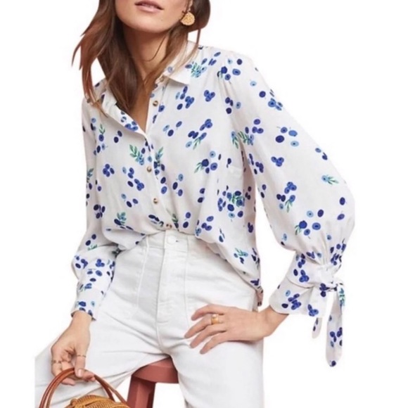 Maeve Tops - Anthro Maeve Blueberry Button Down - 8